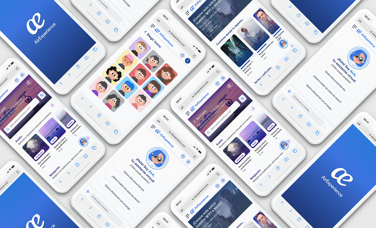 Pantallas de la app AirExperience